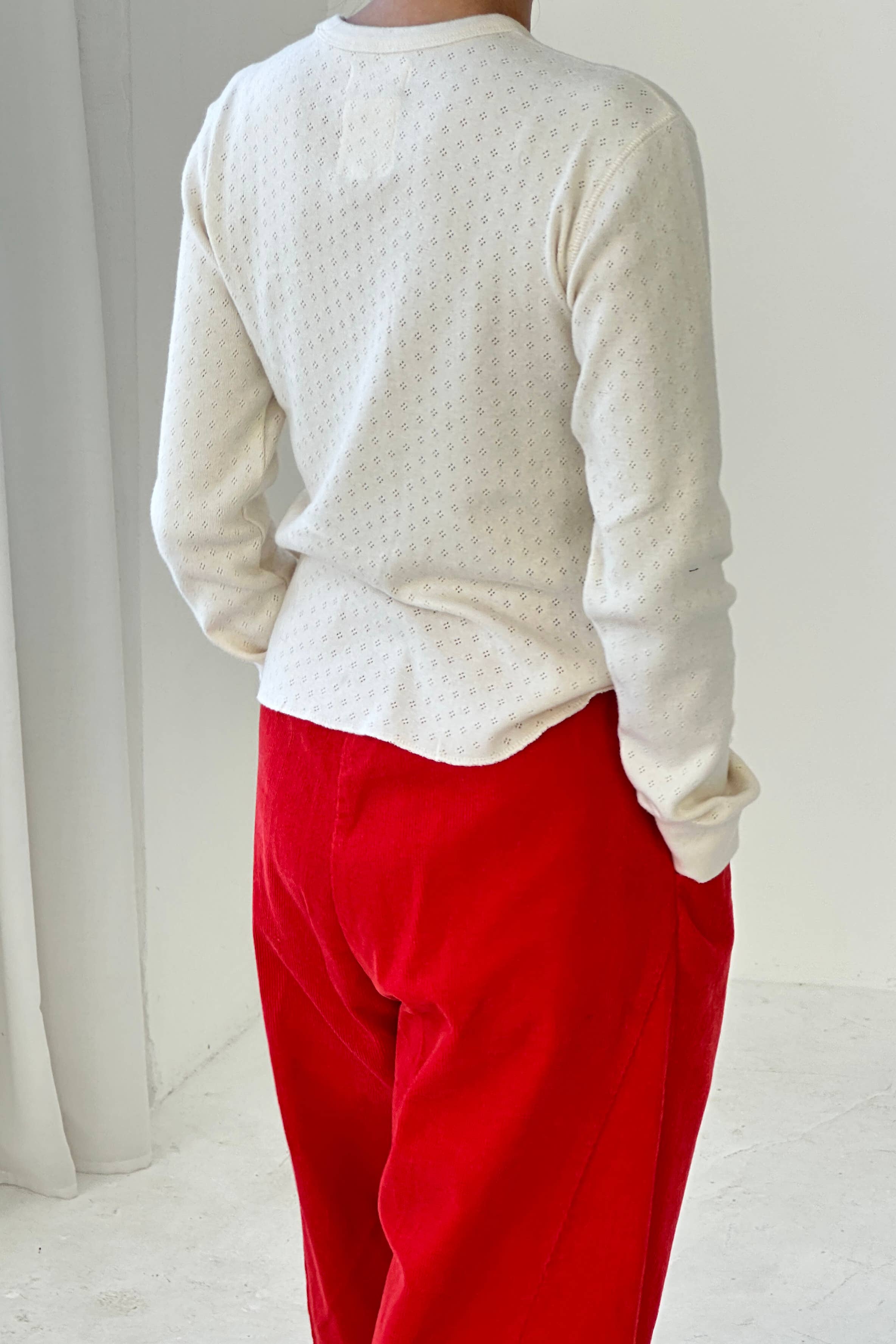 Pointelle Fundamental Tee (2S-2M-1L): RED APPLE