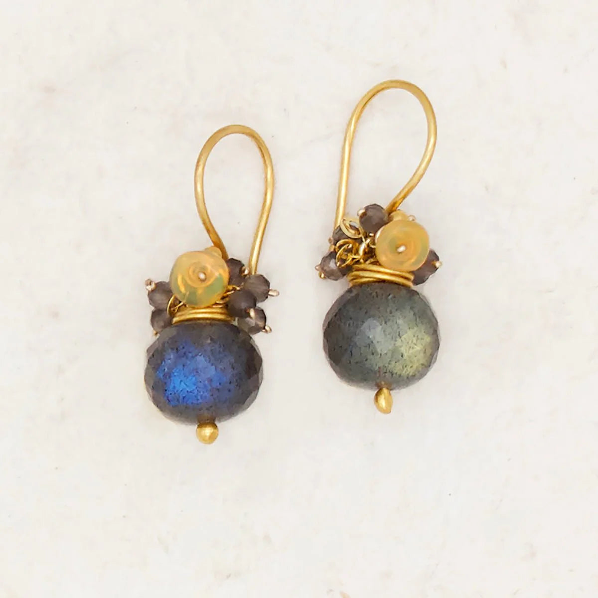 Faceted Labradorite Fringe Earrings