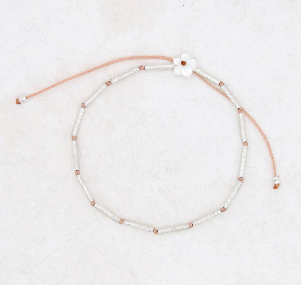 Hand Cut Silver Bar Bracelet