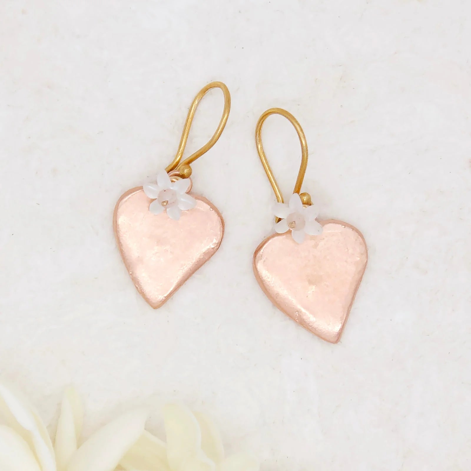 Rosey Heart Milagro Earrings